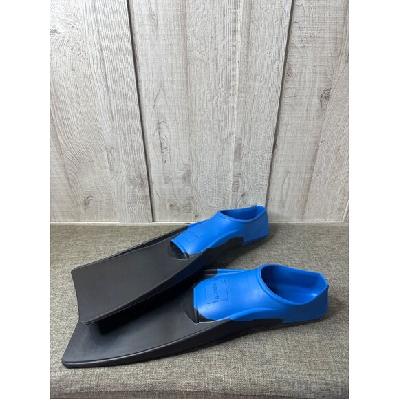 Floating Swim Fins By Sporti Adult M 9-10 W 10-11 Black Blue Swimming Snorkeling - Picture 2 of 5